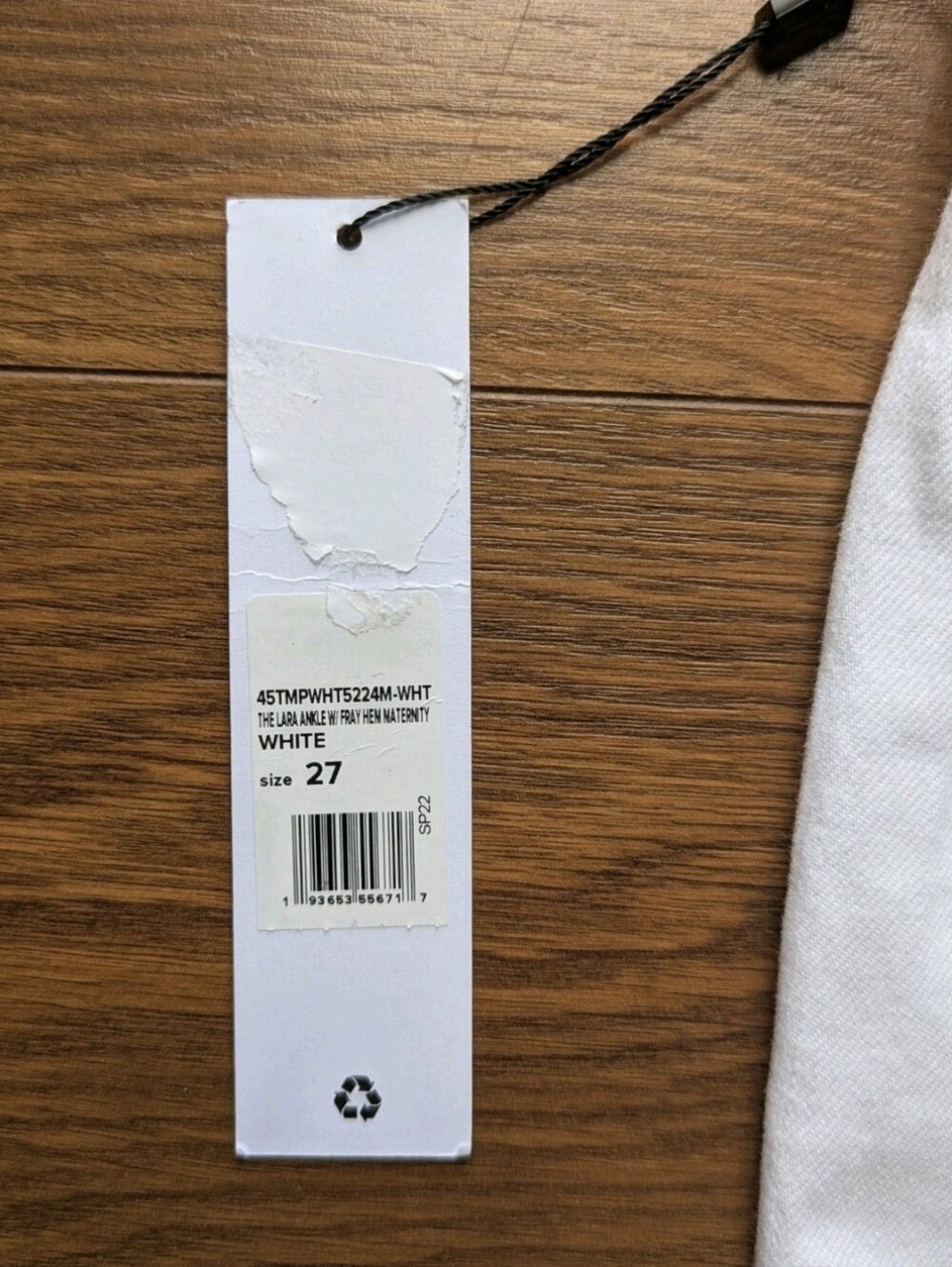 Joe's Jeans The Lara Mid Rise Frayed Ankle Maternity Jeans White 27 NWT *W/FLAW - Picture 4 of 11